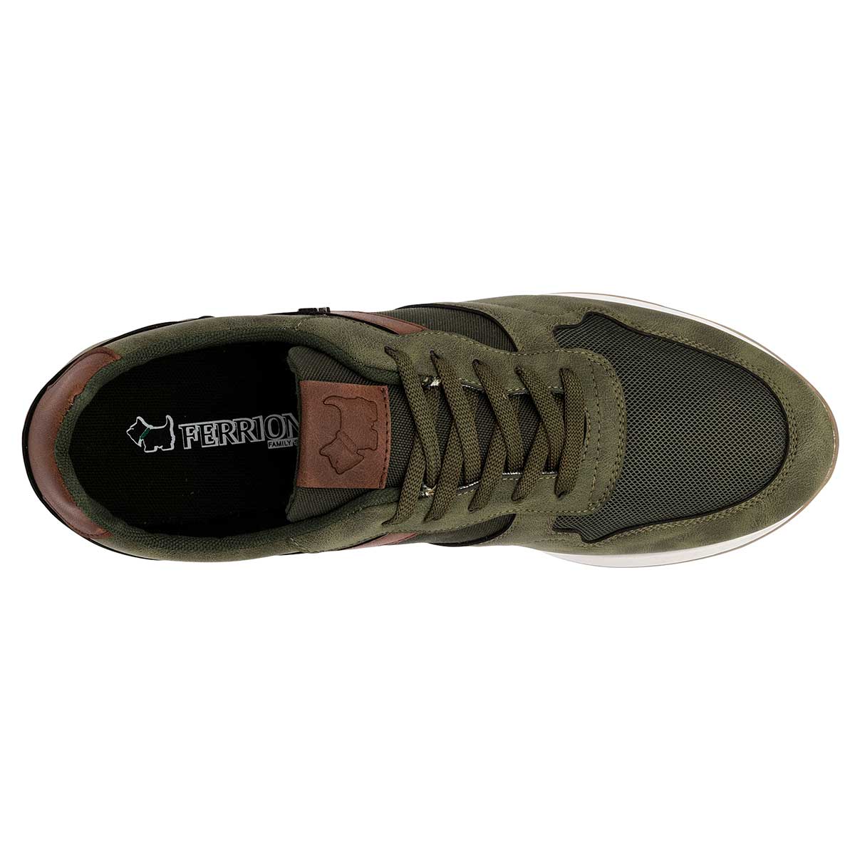 Tenis con cordones Exterior Sintético Color Olivo Para Hombre De Ferrioni