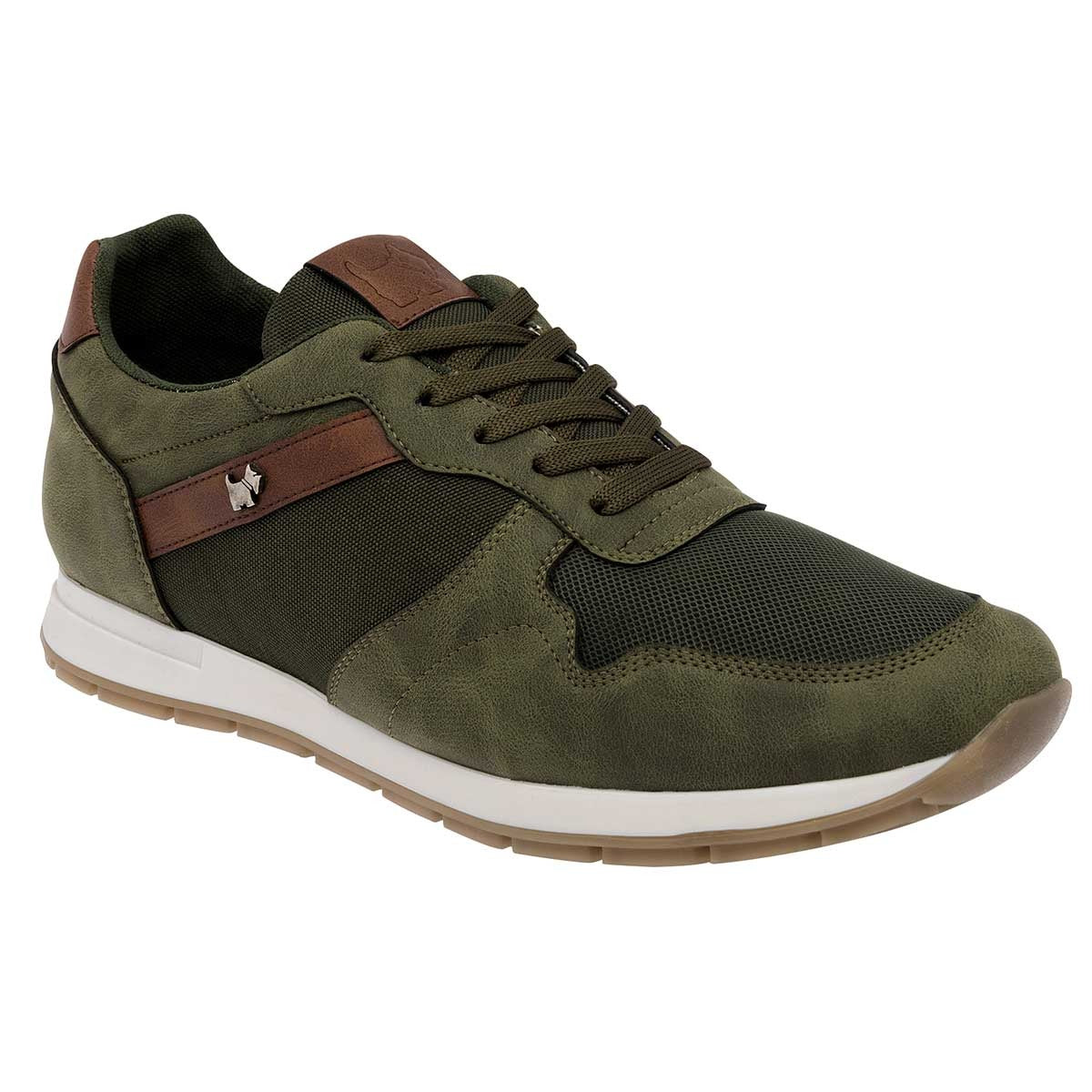 Tenis con cordones Exterior Sintético Color Olivo Para Hombre De Ferrioni