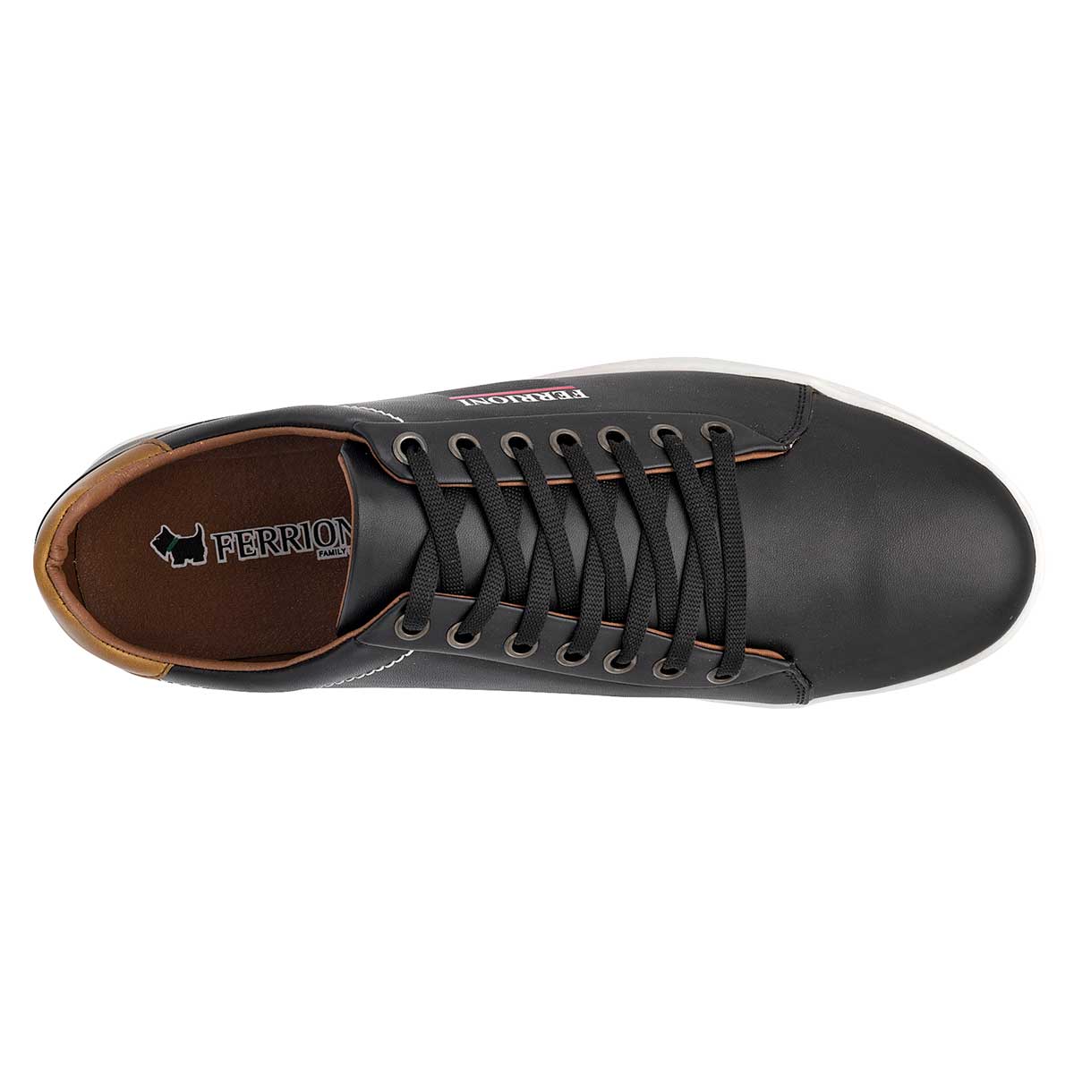 Tenis con cordones Exterior Sintético Color Negro Con Camel Para Hombre De Ferrioni