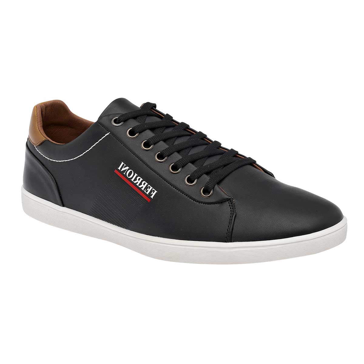 Con cordones Exterior Sintético Color Negro Con Camel Para Hombre De Ferrioni