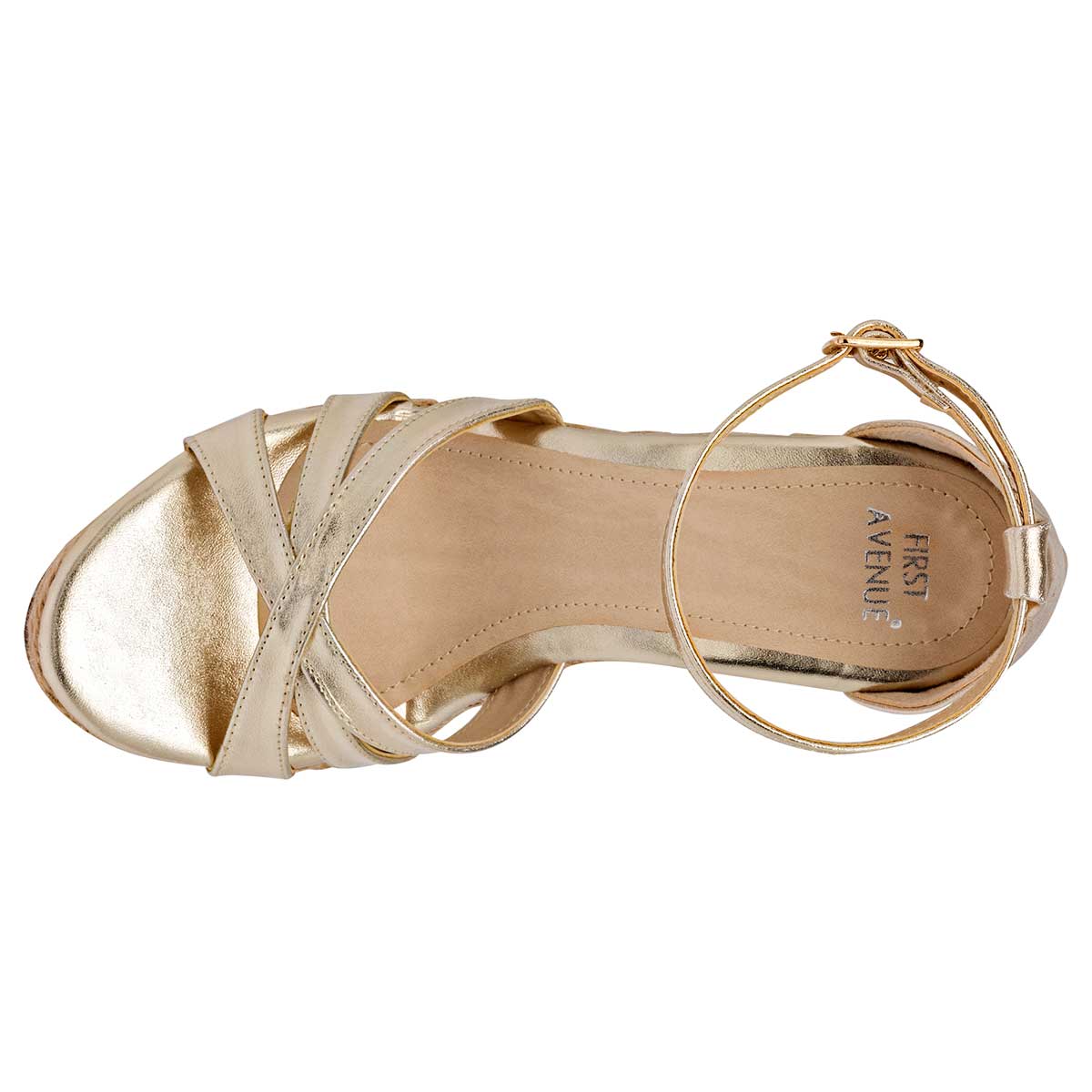 Sandalias con plataforma Exterior Sintético Color Oro Para Mujer De First Avenue