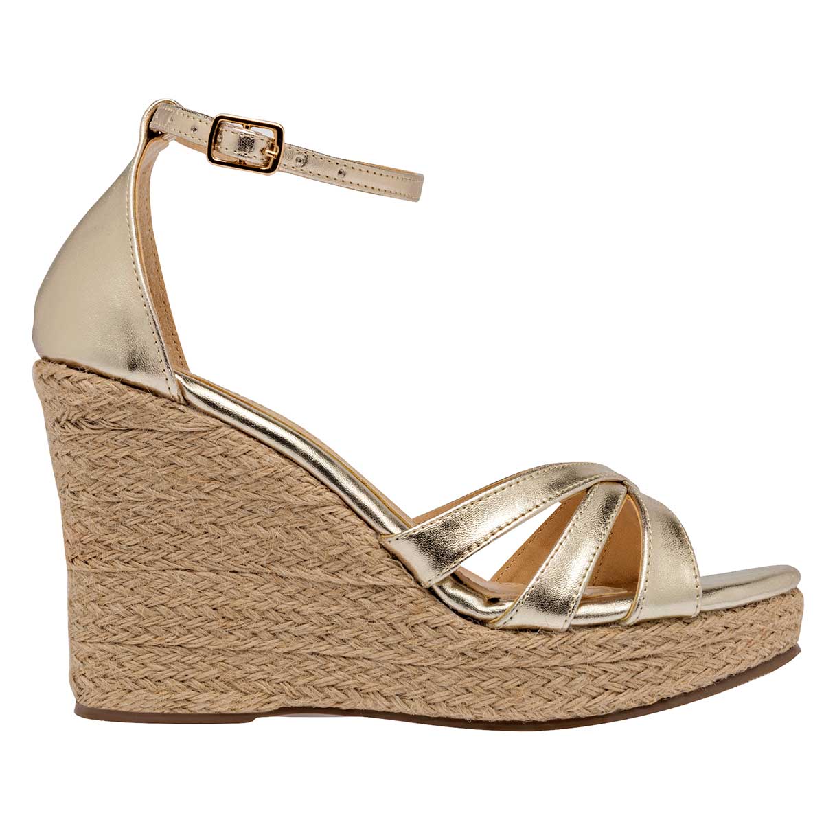 Sandalias con plataforma Exterior Sintético Color Oro Para Mujer De First Avenue