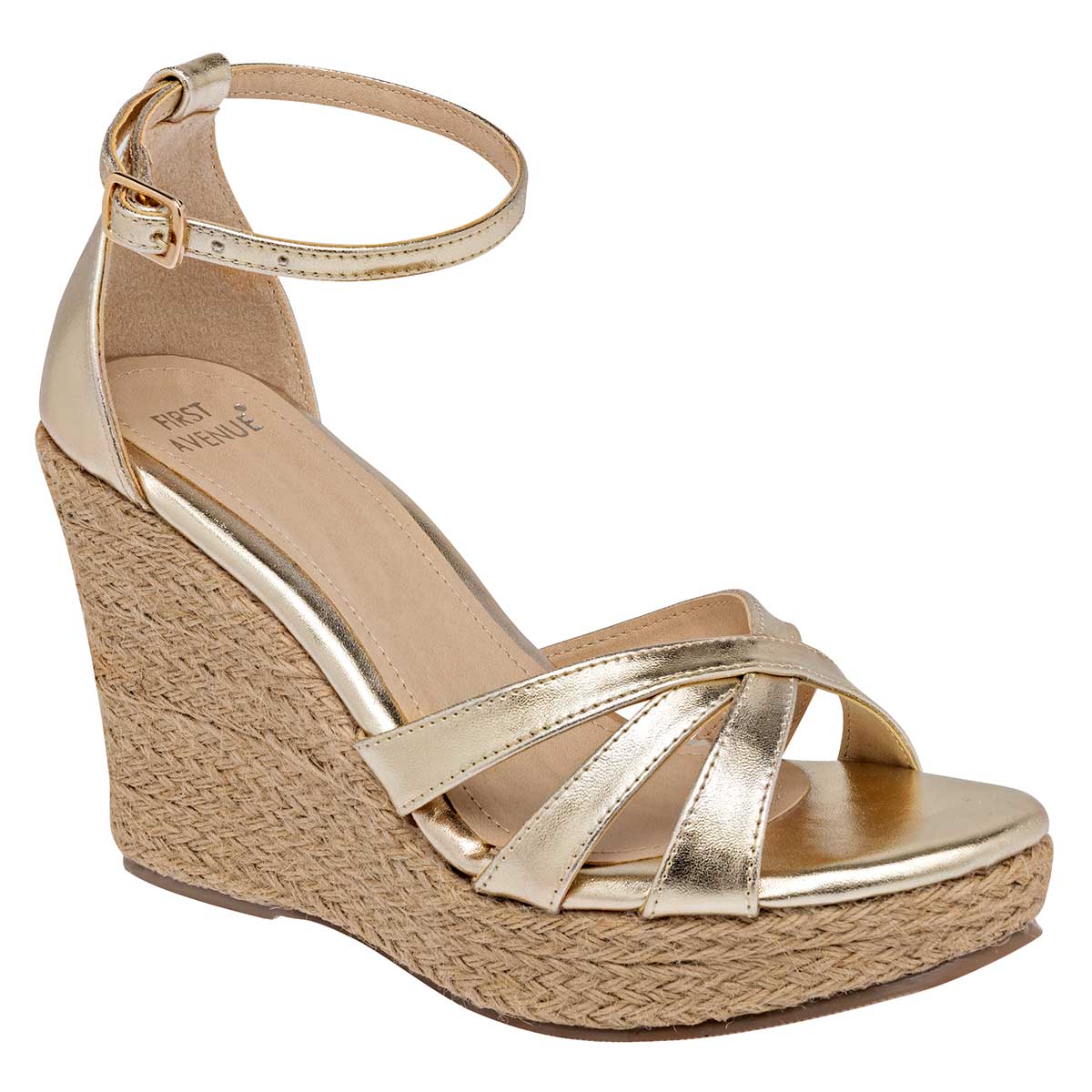 Sandalias con plataforma Exterior Sintético Color Oro Para Mujer De First Avenue