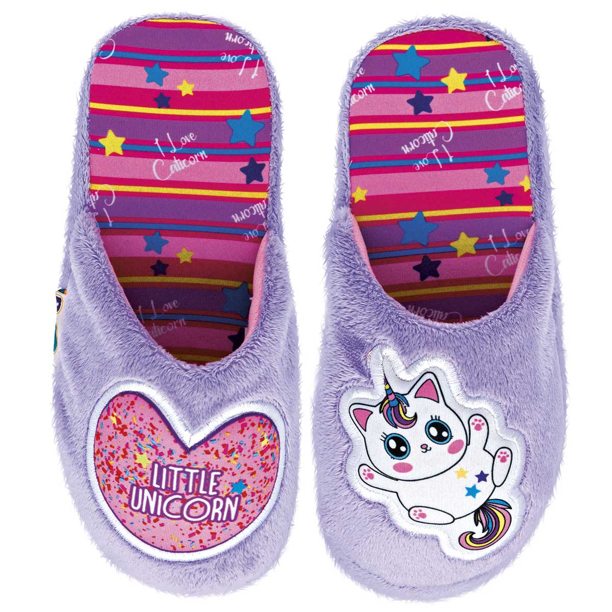 Pantufla Exterior Textil Color Lila Para Niña De Huarachetas