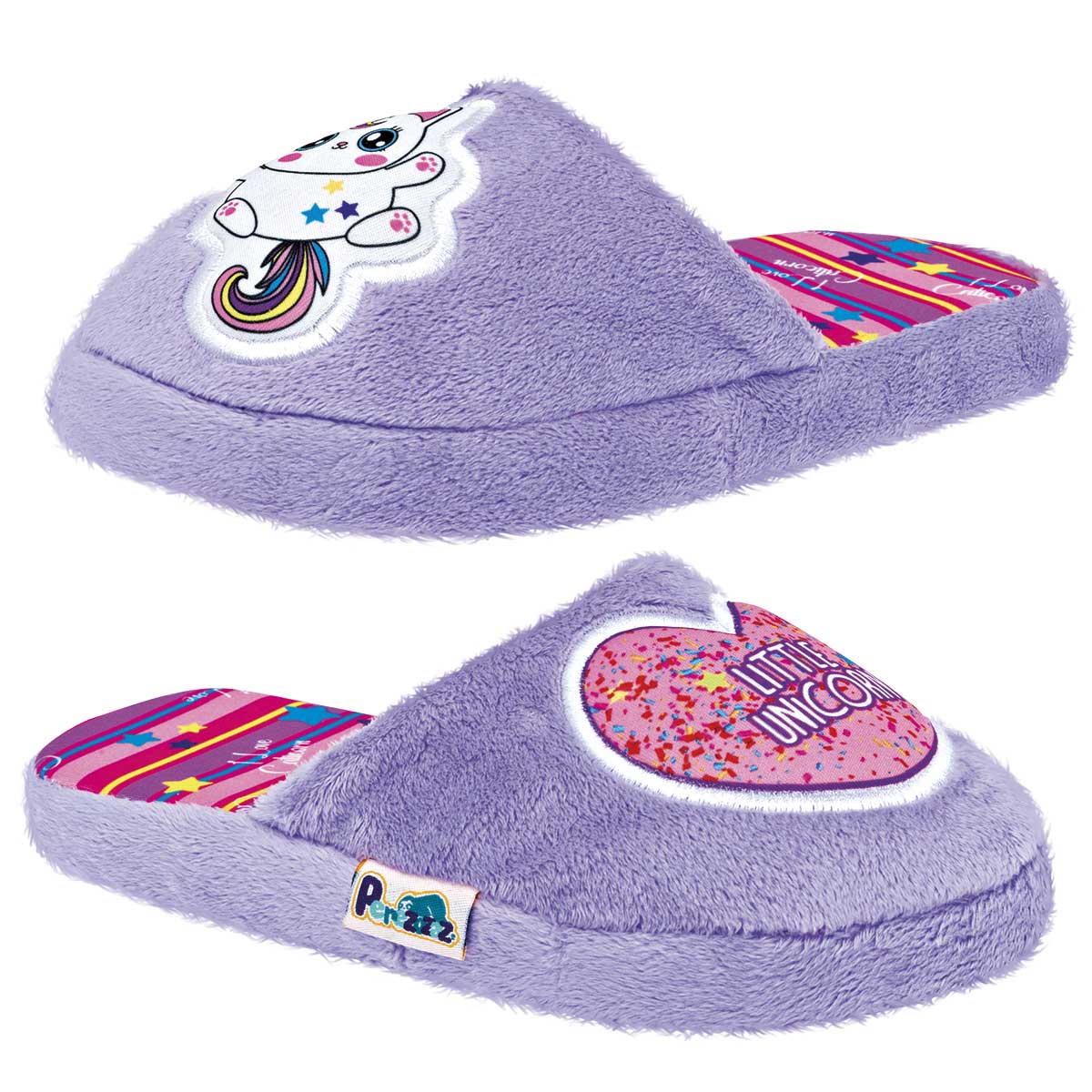 Pantufla Exterior Textil Color Lila Para Niña De Huarachetas