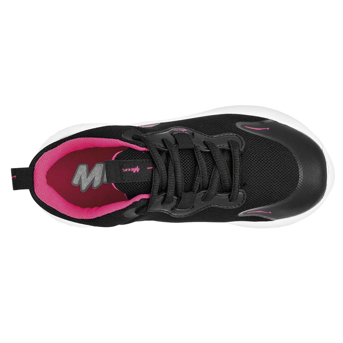 Tenis con cordones Exterior Textil Color Negro Con Fiusha Para Mujer De RBCOLLECTION