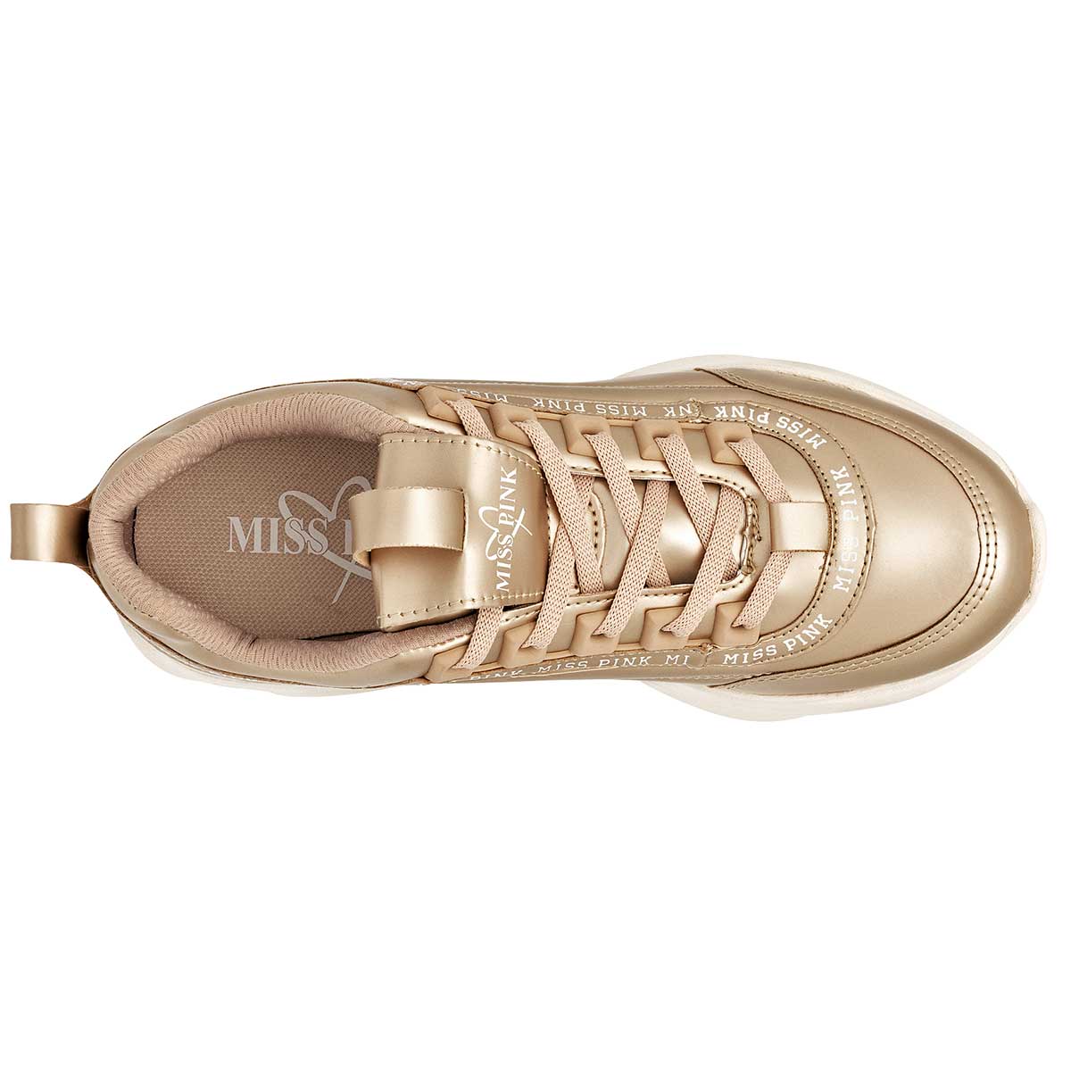 Tenis tipo deportivo Exterior Sintético Color Oro Para Mujer De Miss Pink