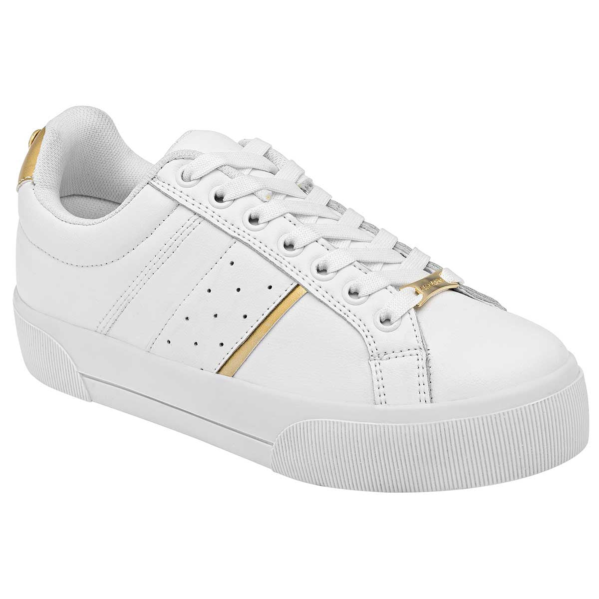 Con cordones Exterior Sintético Color Blanco Oro Para Mujer De Moramora