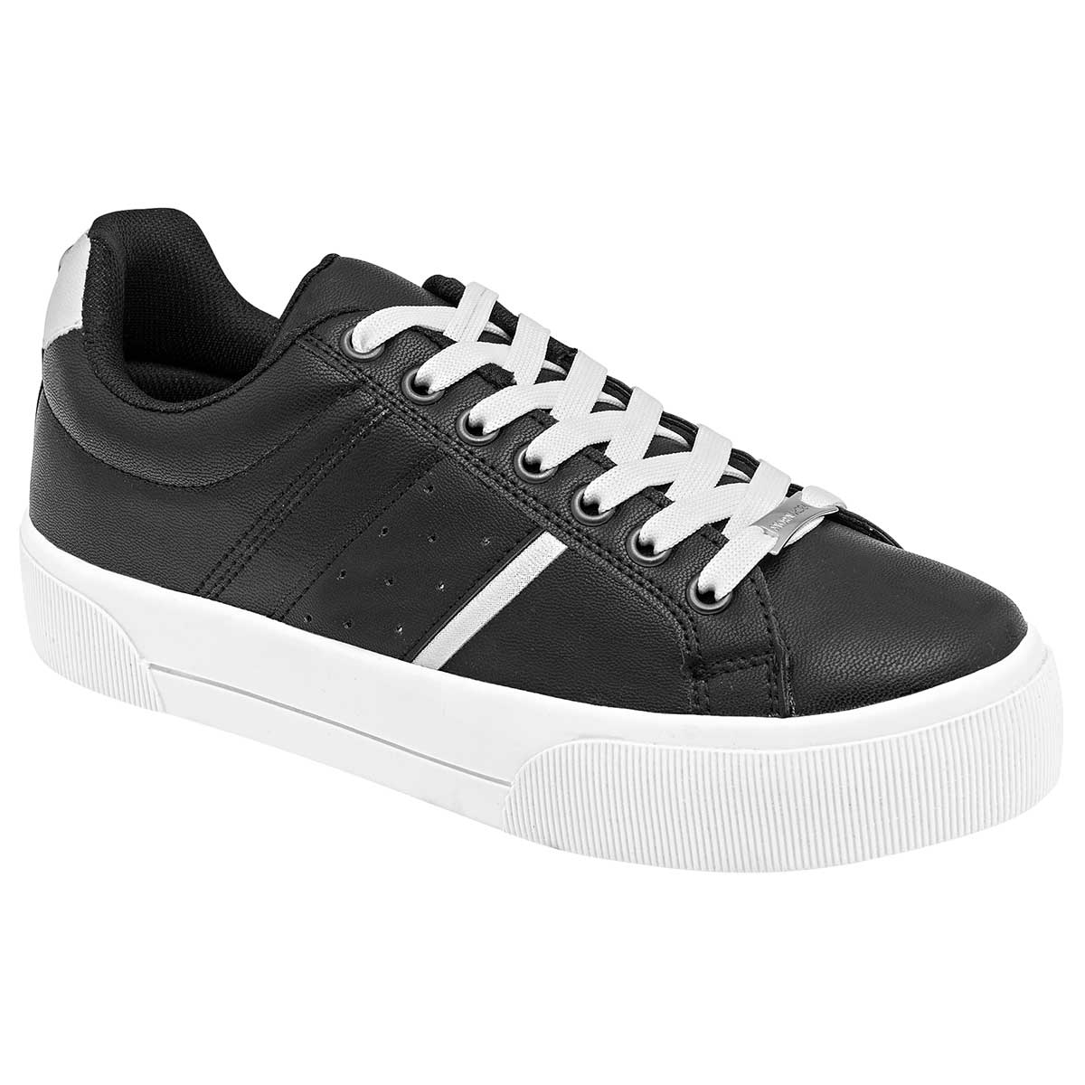 Con cordones Exterior Sintético Color Negro Con Plata Para Mujer De Moramora