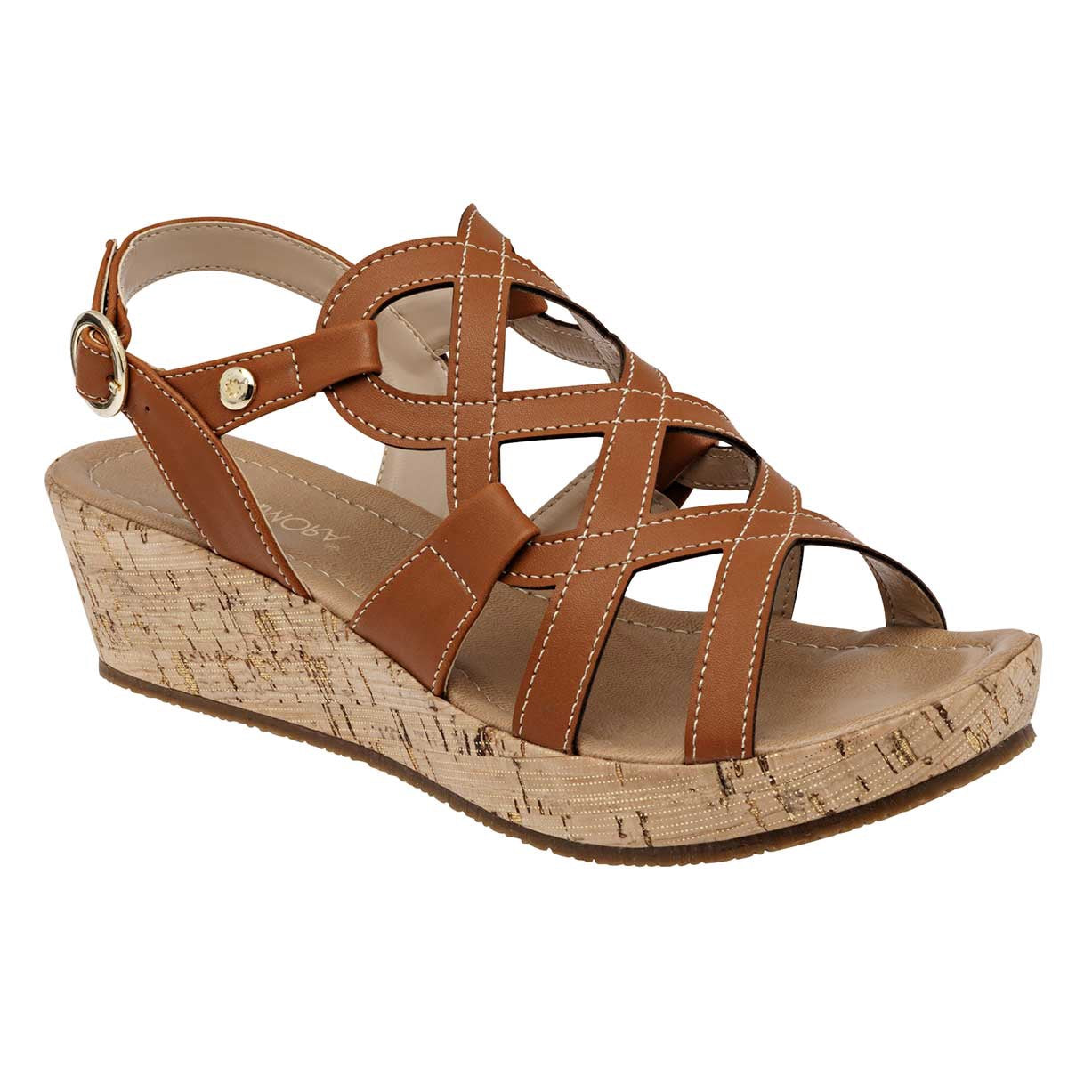 Sandalias con plataforma Exterior Sintético Color Camel Para Mujer De Moramora