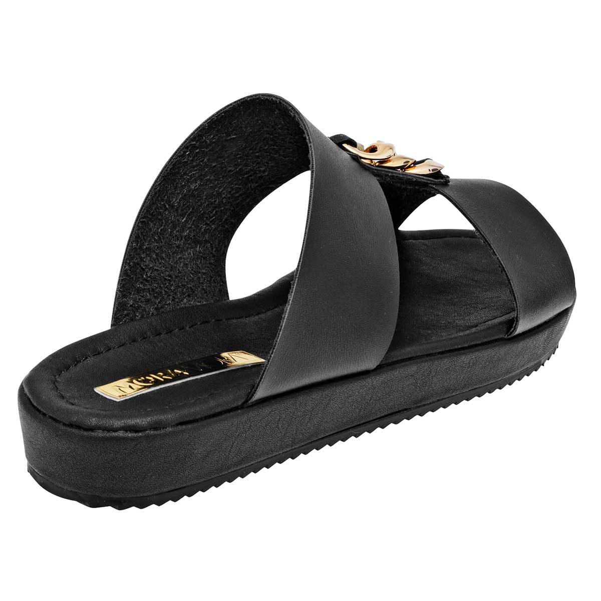 Sandalias de piso Exterior Sintético Color Negro Para Mujer De Moramora