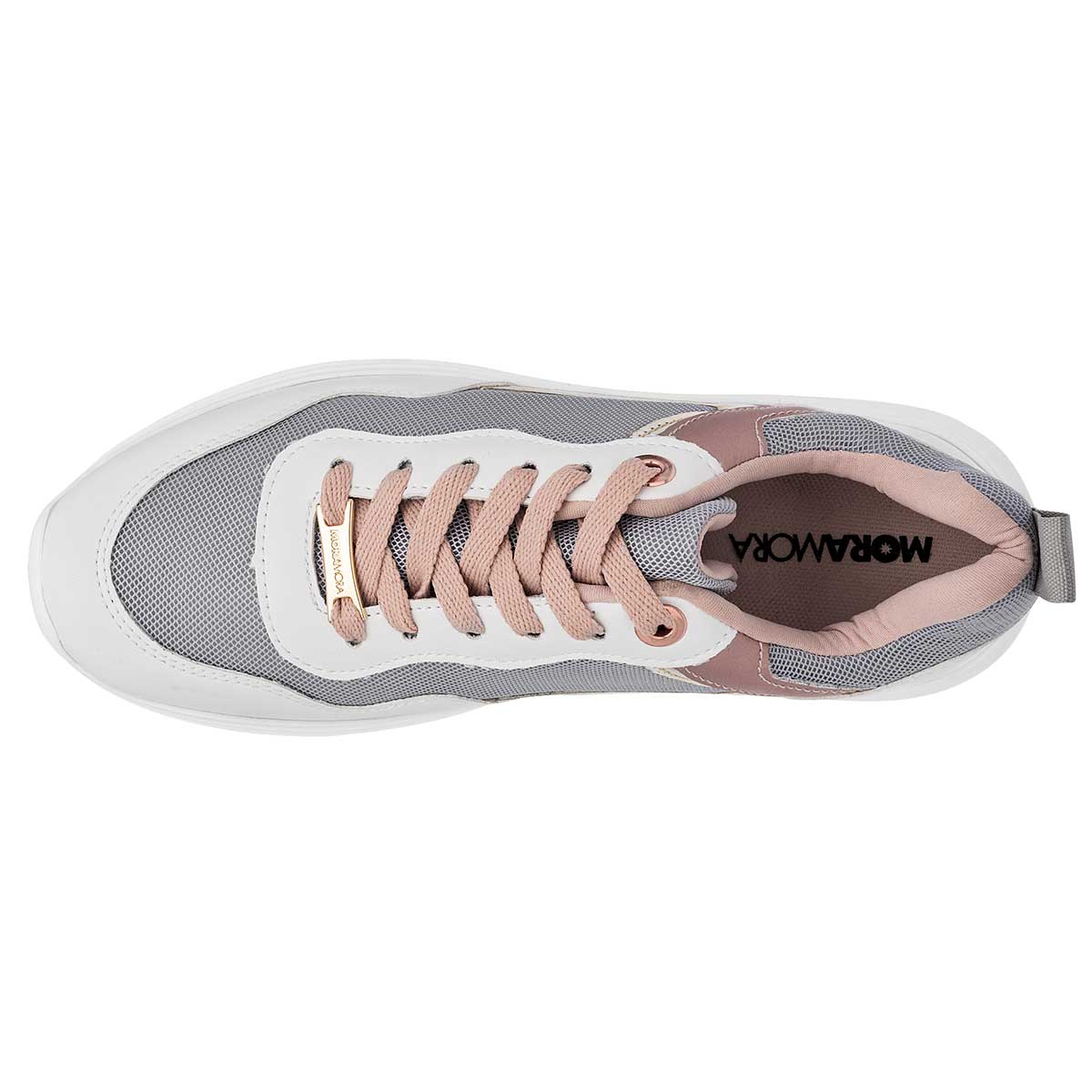 Tenis tipo deportivo Exterior Sintético Color Blanco Para Mujer De Moramora