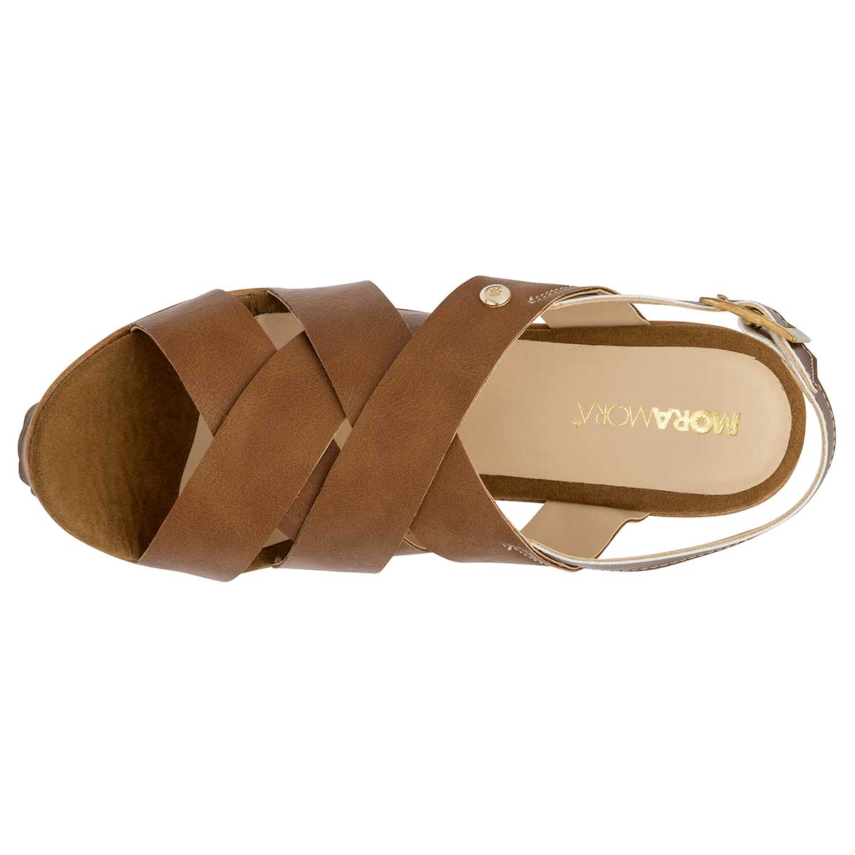 Sandalias con plataforma Exterior Sintético Color Camel Para Mujer De Moramora