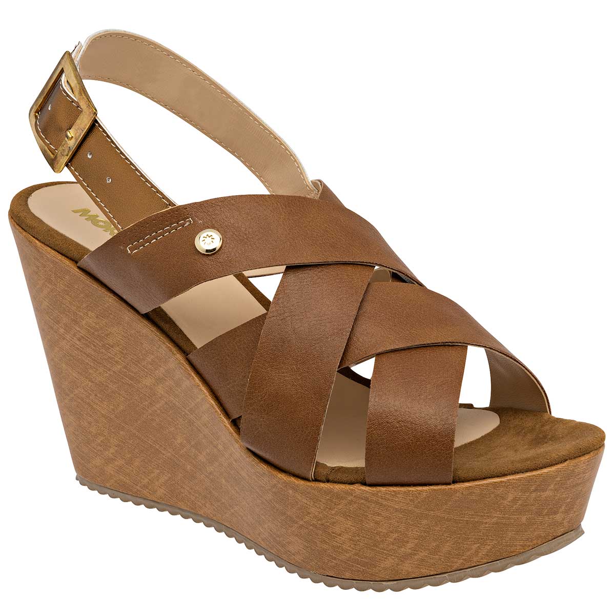 Sandalias con plataforma Exterior Sintético Color Camel Para Mujer De Moramora