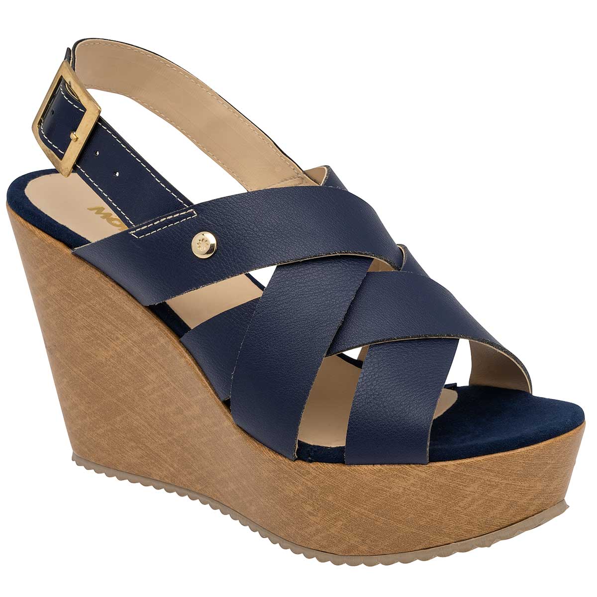 Sandalias con plataforma Exterior Sintético Color Marino Para Mujer De Moramora