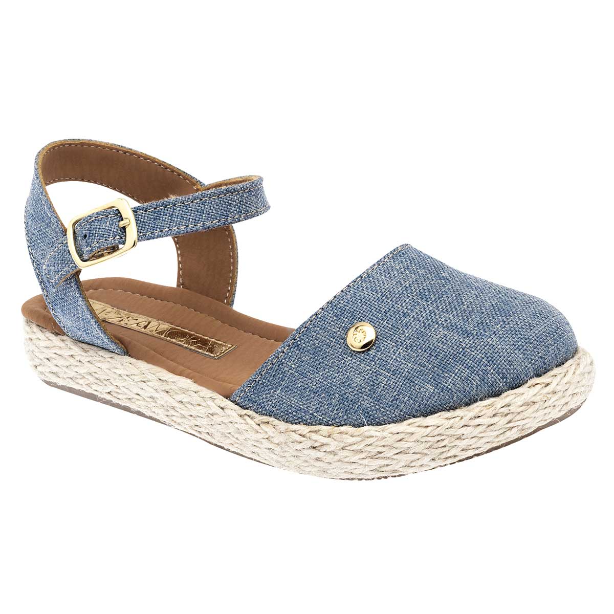 Sandalias Exterior Textil Color Azul Para Niña De Moramora