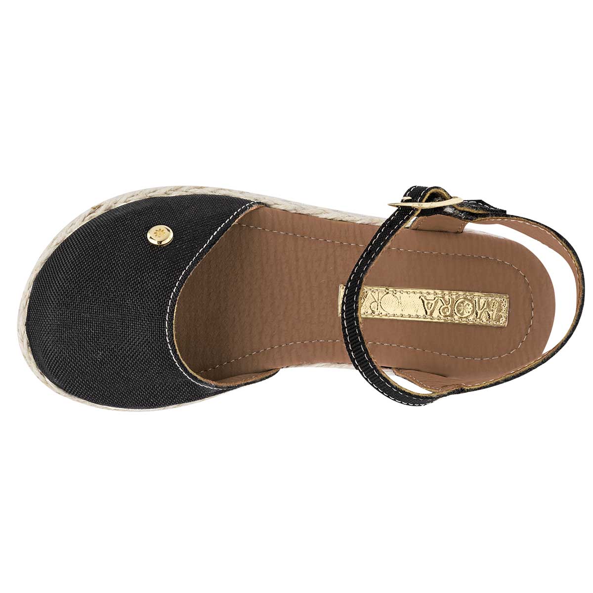 Sandalias Exterior Textil Color Negro Para Niña De Moramora