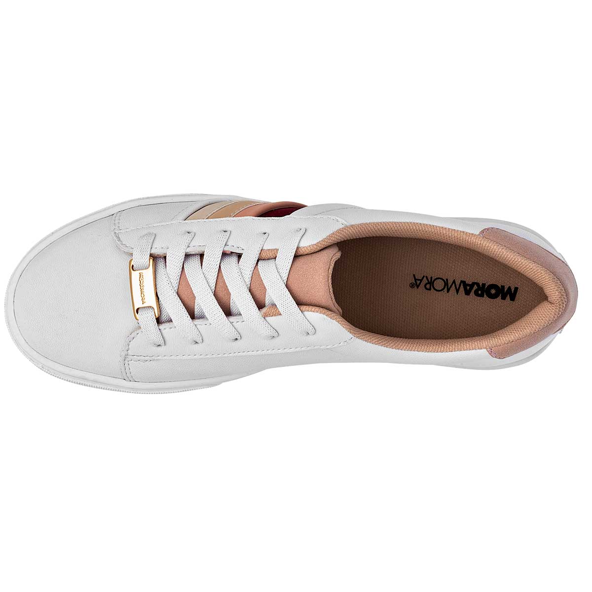 Tenis con cordones Exterior Sintético Color Blanco Para Mujer De Moramora