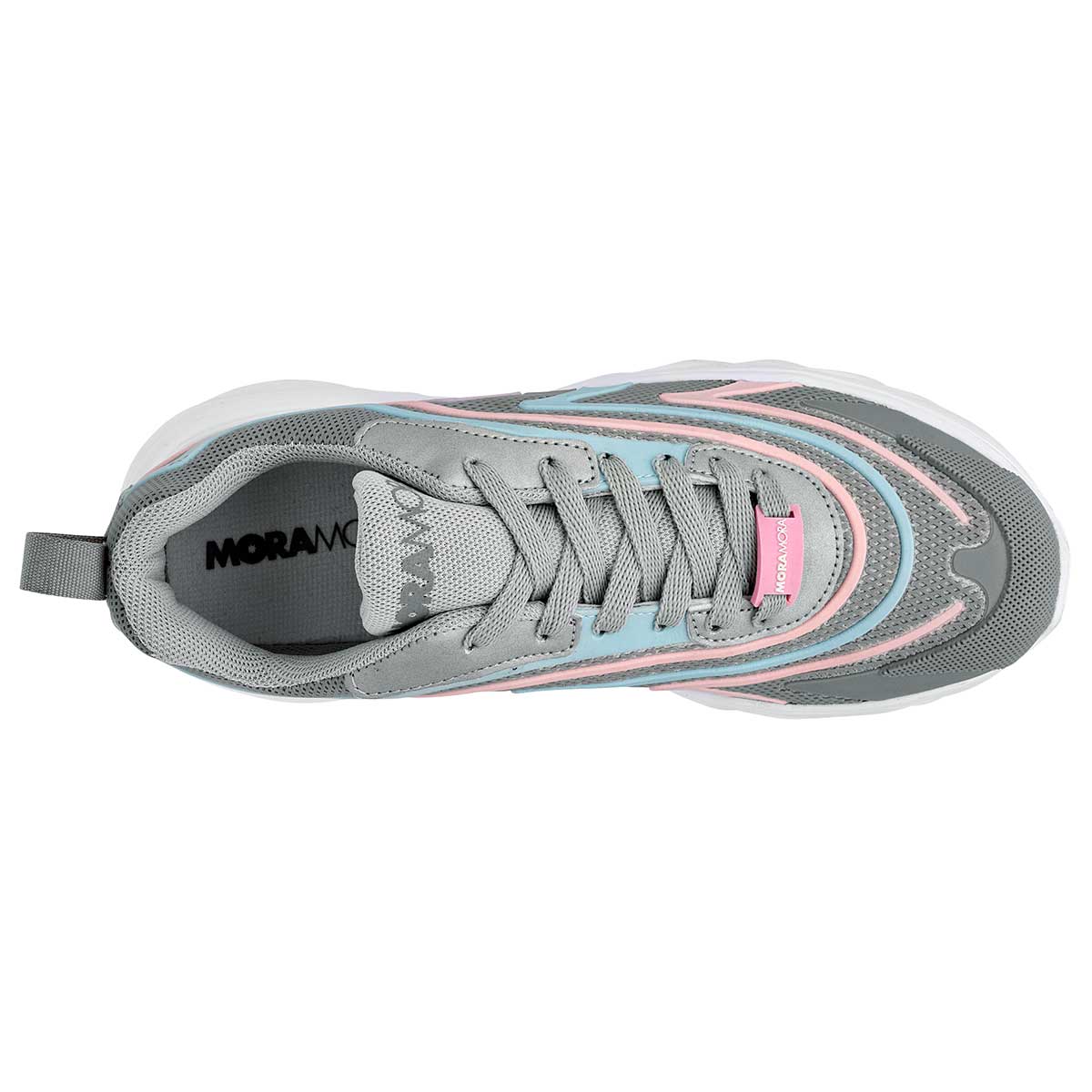 Tenis con cordones Exterior Sintético Color Gris Para Mujer De Moramora