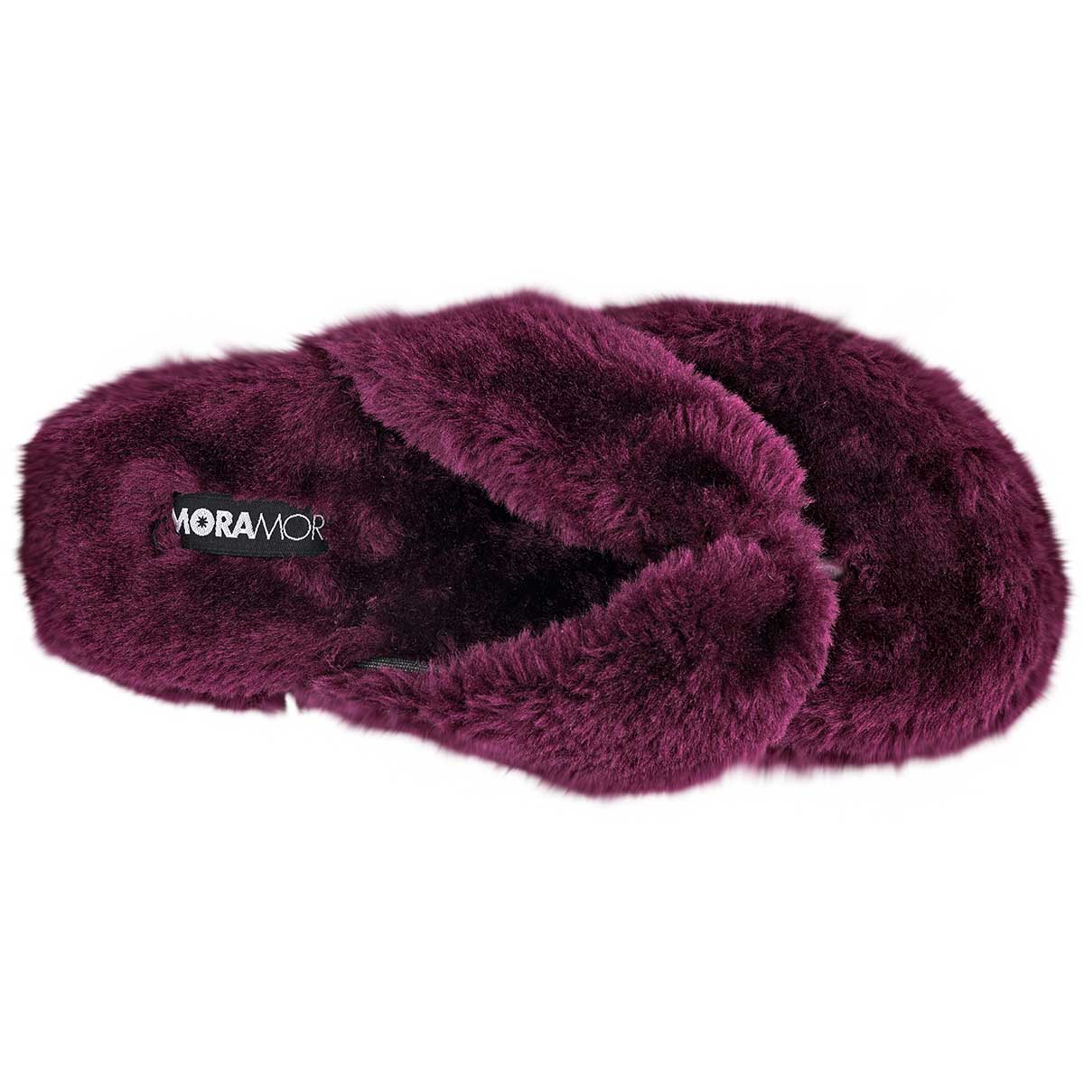 Pantuflas Exterior Textil Color Vino Para Mujer De Moramora