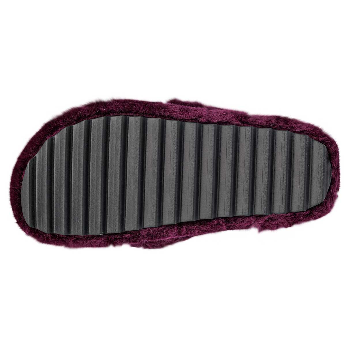 Pantuflas Exterior Textil Color Vino Para Mujer De Moramora