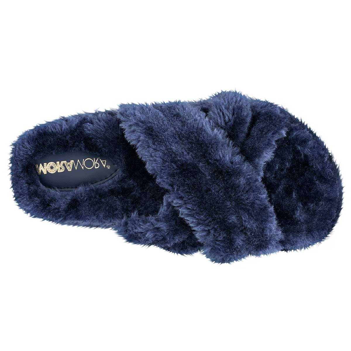 Pantuflas Exterior Textil Color Marino Para Mujer De Moramora