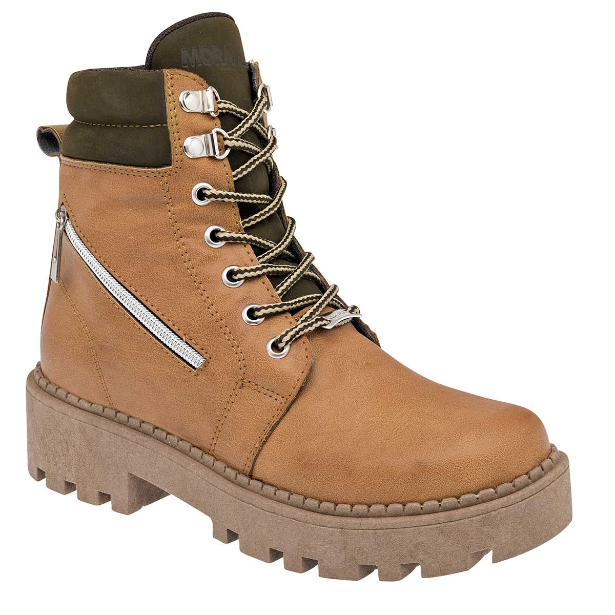 Bota casual Exterior Sintético Color Camel Con Café Para Mujer De Moramora