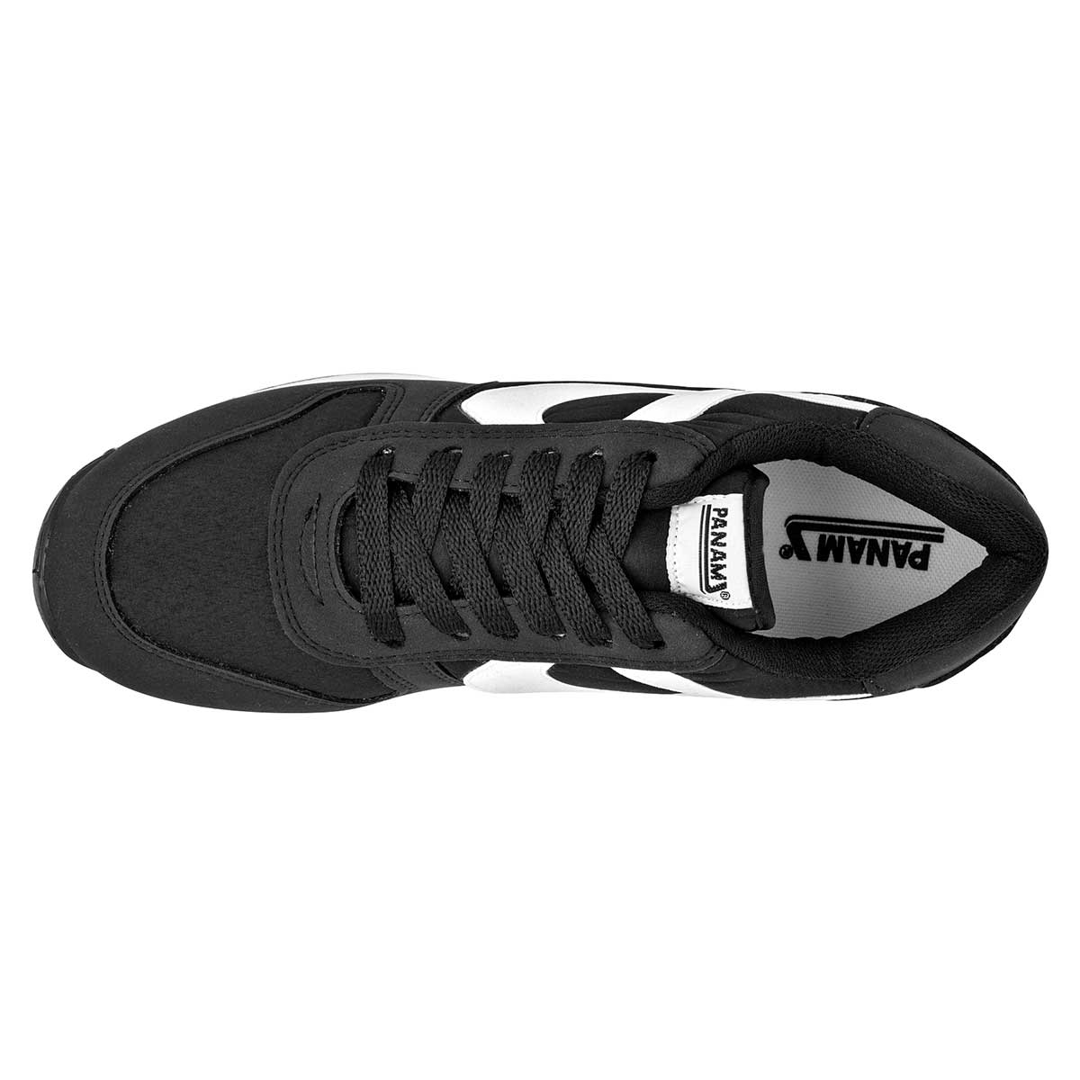 Tenis con cordones Exterior Sintético Color Negro Con Blanco Para Hombre De Panam