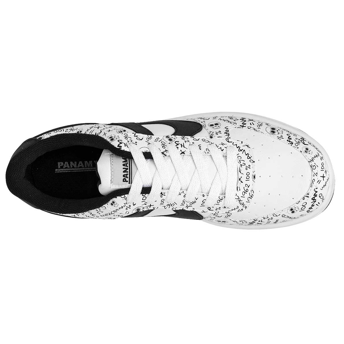 Tenis con cordones Exterior Sintético Color Blanco Negro Para Mujer De Panam