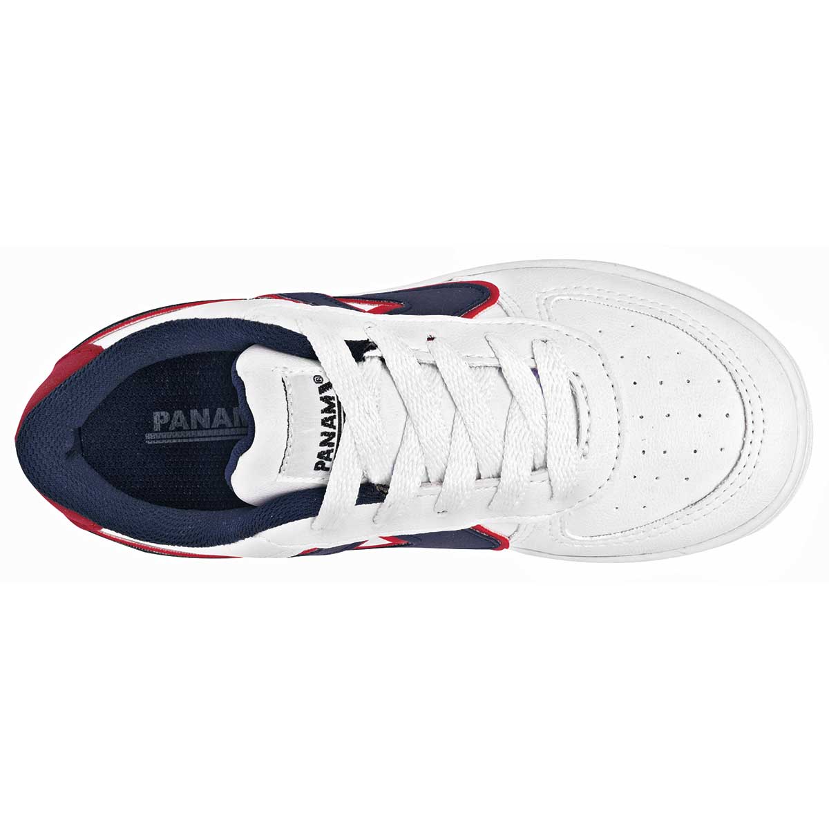 Tenis Exterior Sintético Color Blanco Con Marino Para Niño De Panam