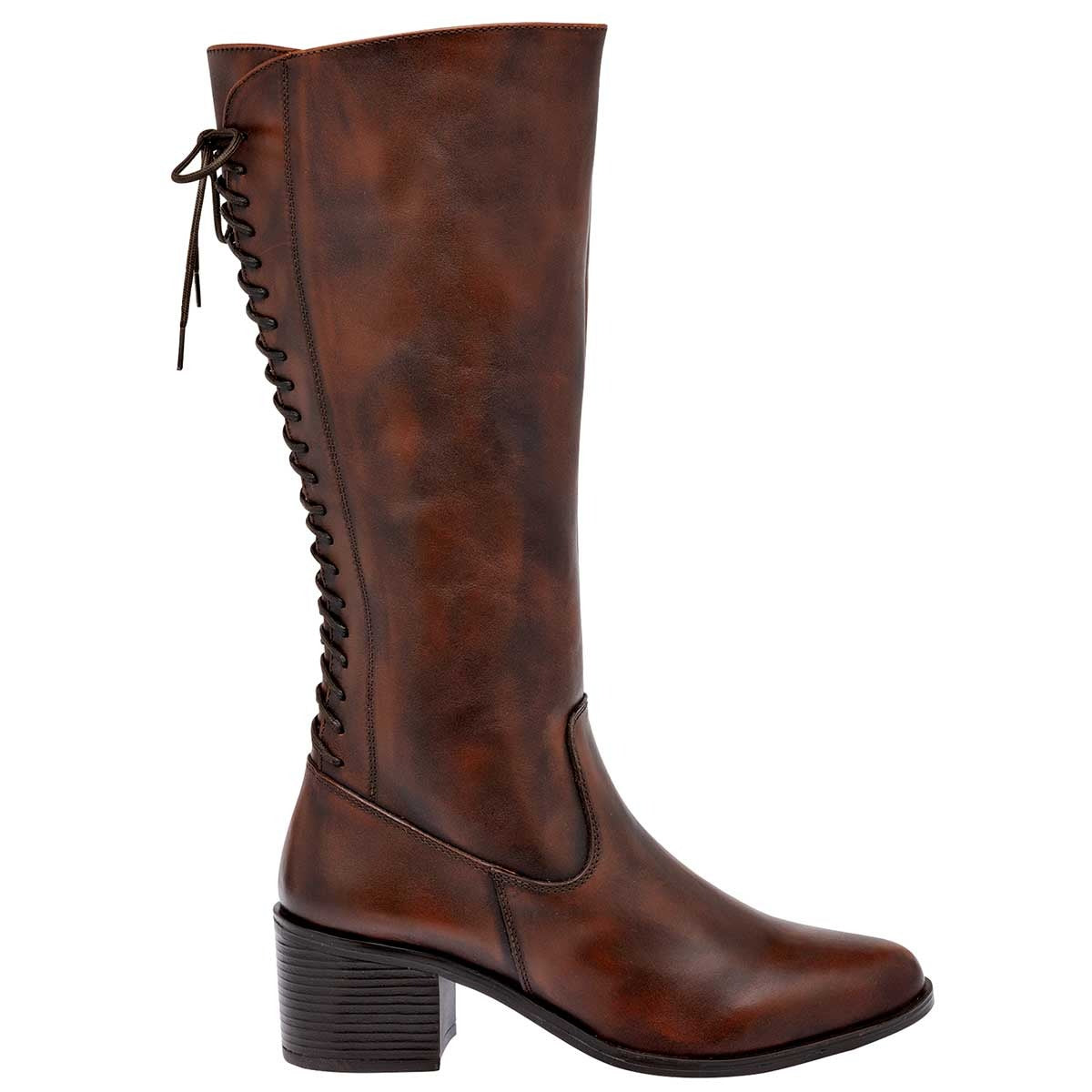 Botas altas Exterior Piel Color Café Para Mujer De Seducta