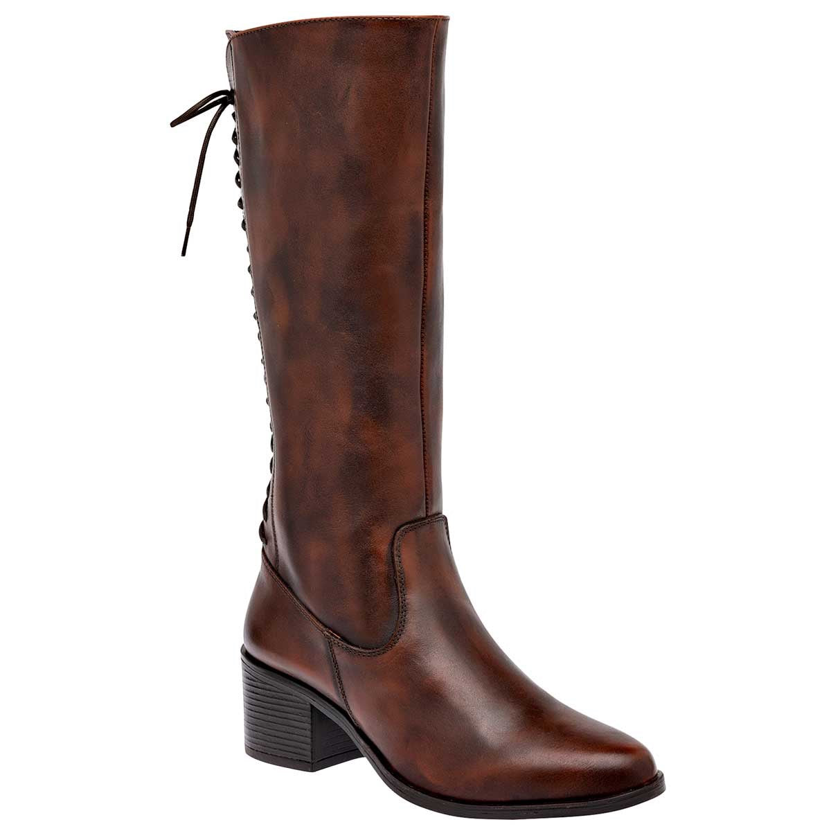 Botas altas Exterior Piel Color Café Para Mujer De Seducta