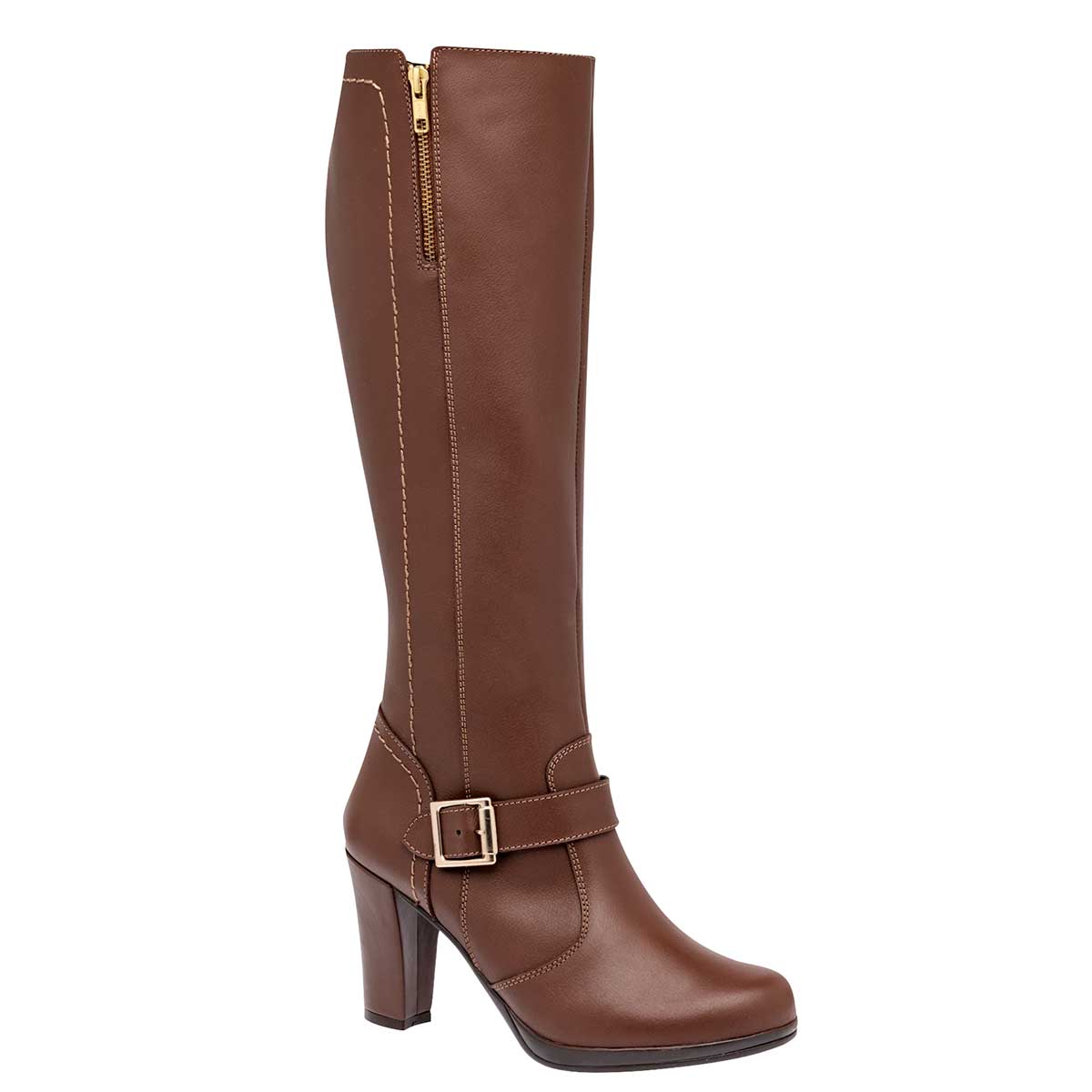 Botas altas Exterior Piel Color Camel Para Mujer De Seducta