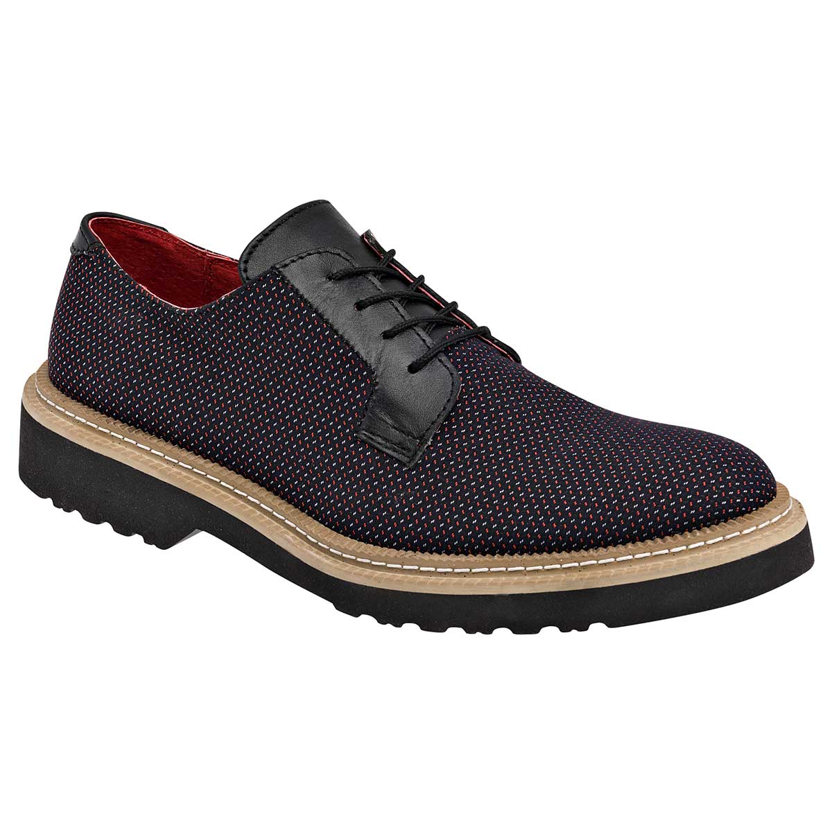 Oxfords Exterior Textil Color Negro Con Rojo Para Hombre De Zull