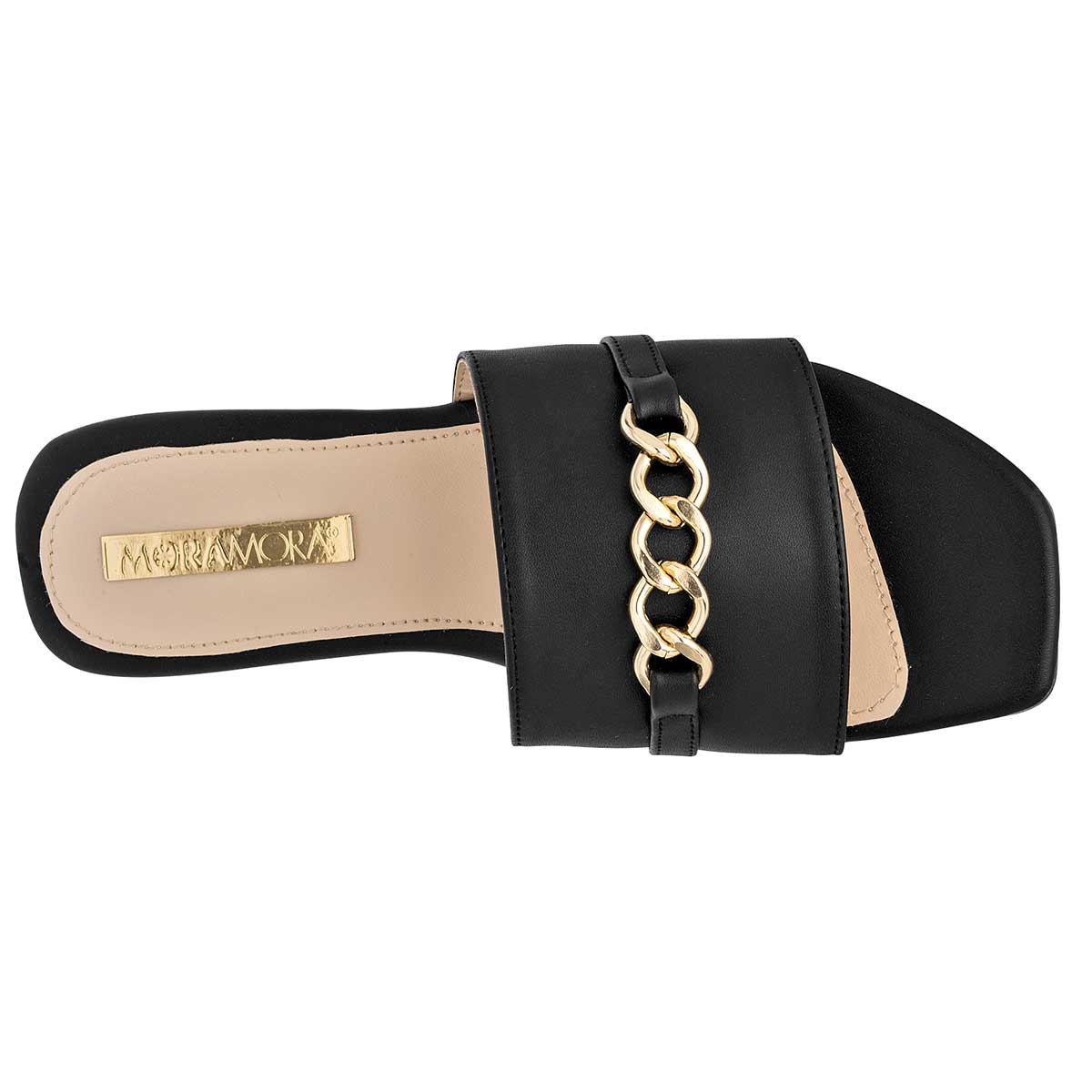 Sandalias de piso Exterior Sintético Color Negro Para Mujer De Moramora