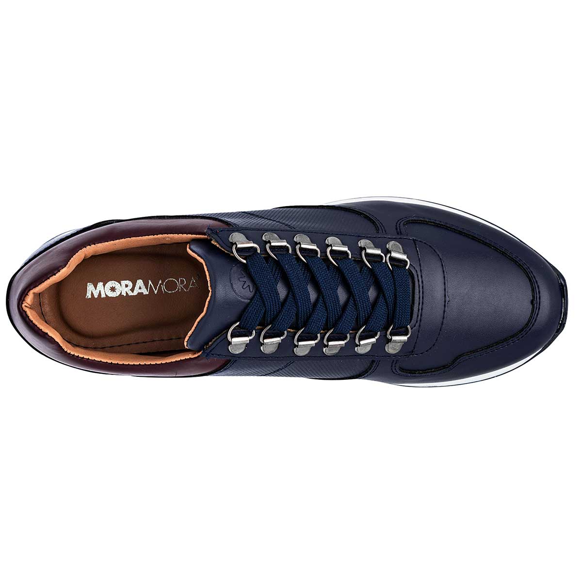 Tenis con cordones Exterior Sintético Color Marino Para Hombre De Moramora