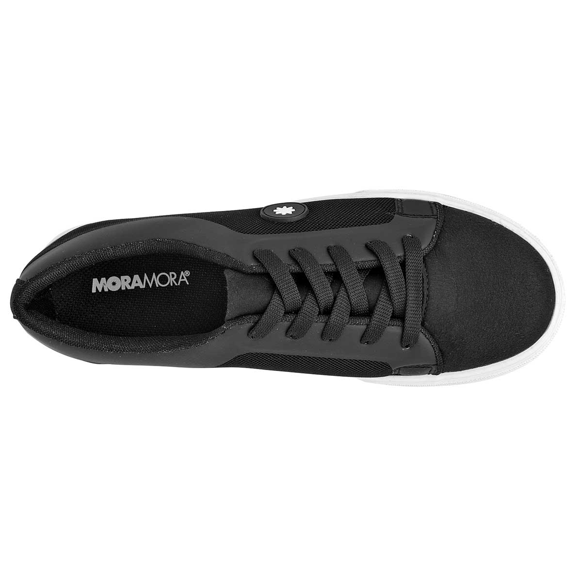 Tenis con cordones Exterior Textil Color Negro Para Mujer De Moramora