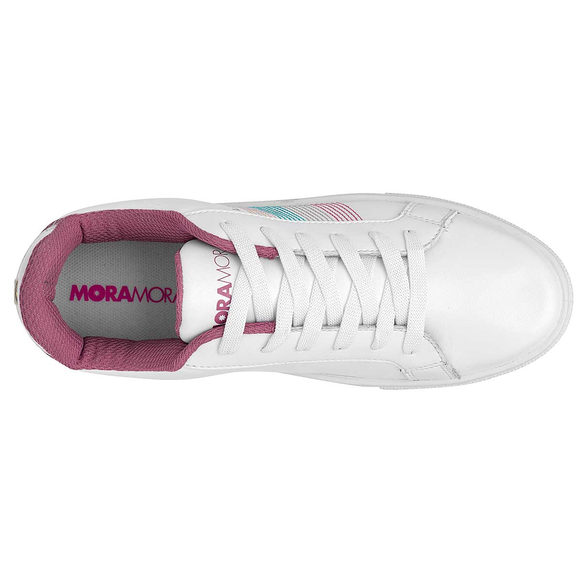 Tenis con cordones Exterior Sintético Color Blanco Para Mujer De Moramora