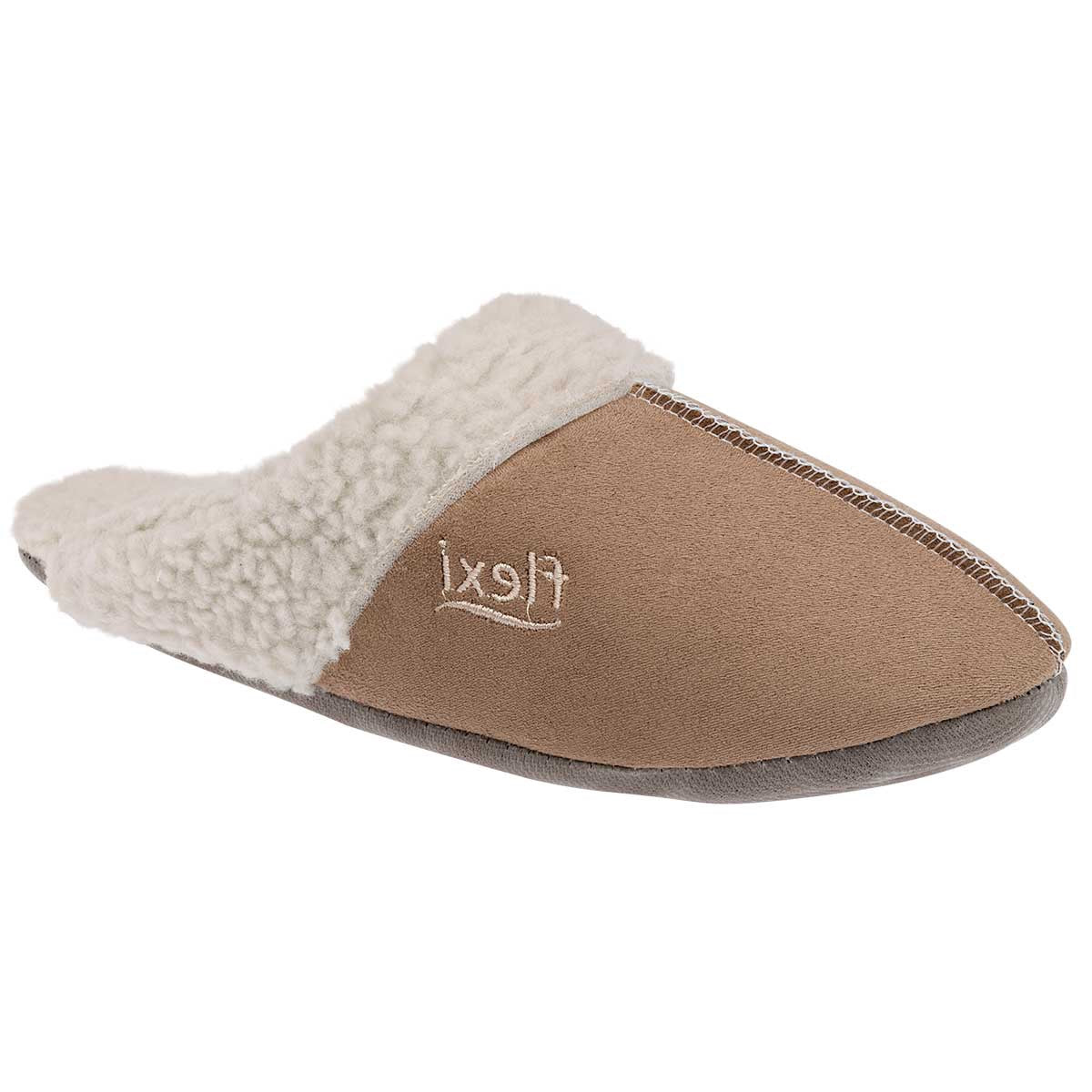 Pantuflas Exterior Textil Color Beige  Para Mujer De Flexi