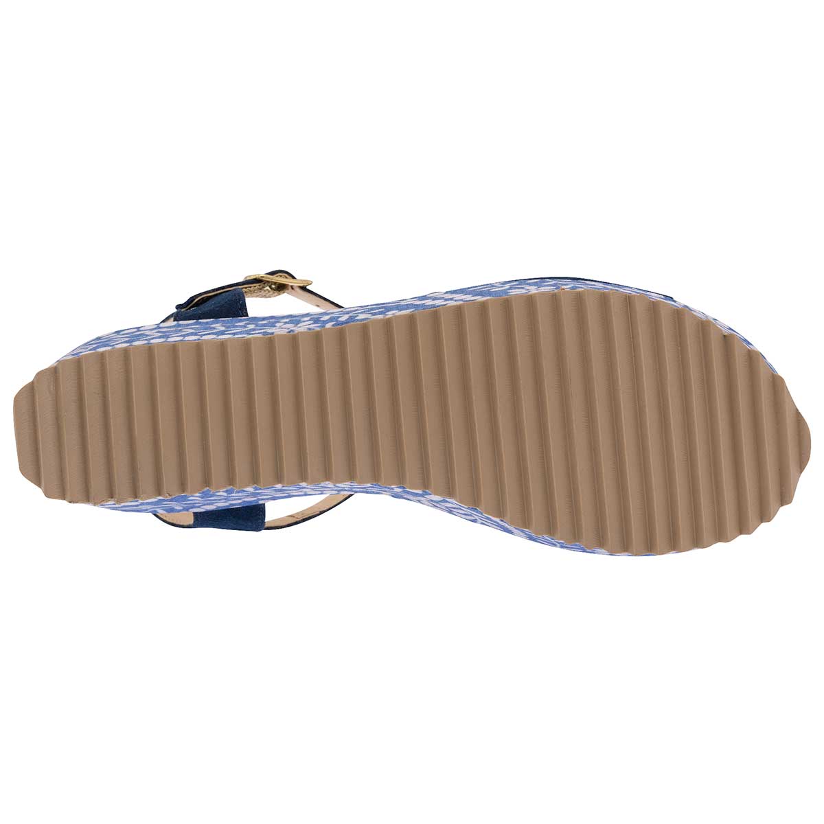 Sandalias con plataforma Exterior Textil Color Marino Para Mujer De Moramora