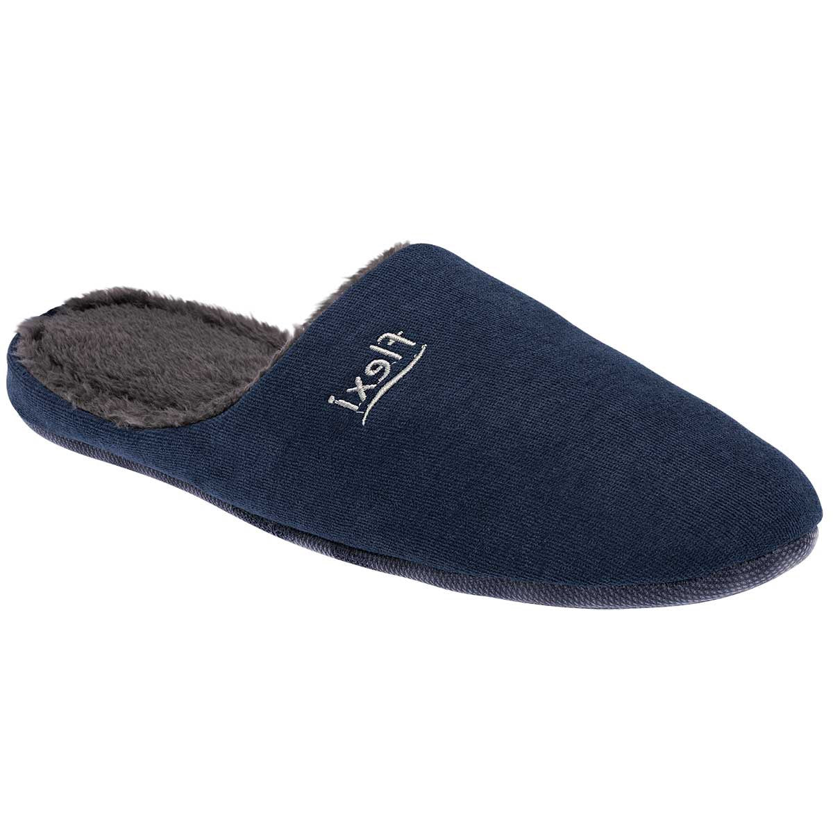 Pantuflas Exterior Textil Color Marino Para Hombre De Flexi