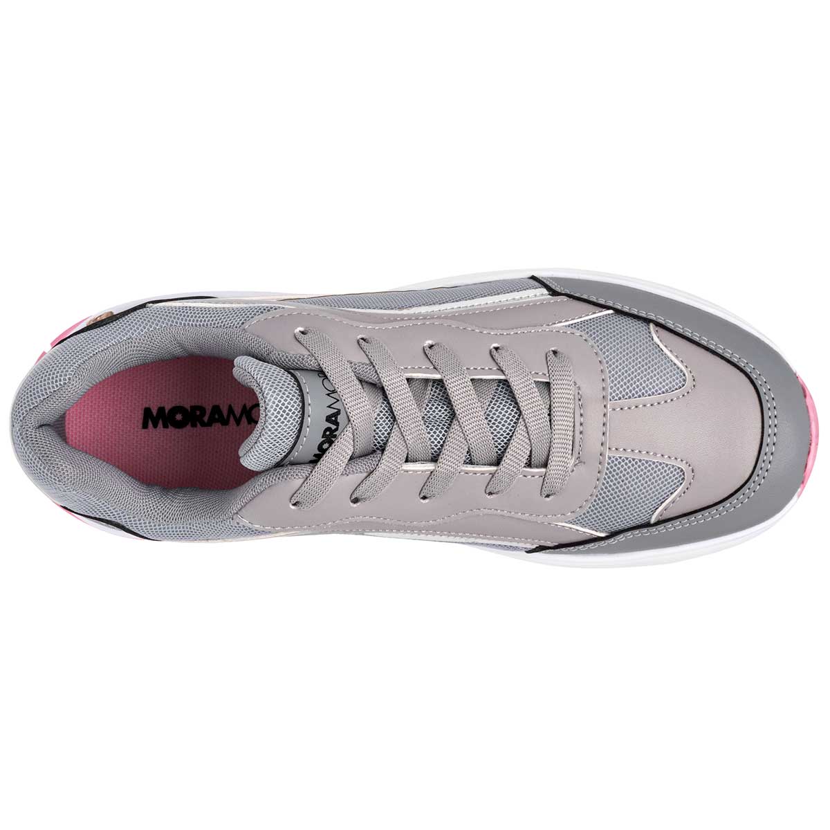 Tenis tipo deportivo Exterior Sintético Color Gris Para Mujer De Moramora