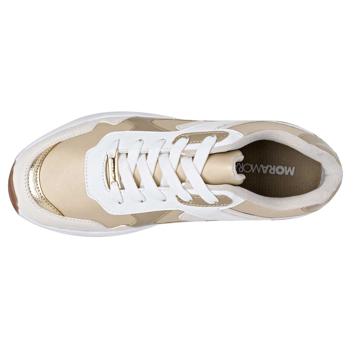 Tenis tipo deportivo Exterior Sintético Color Beige Para Mujer De Moramora