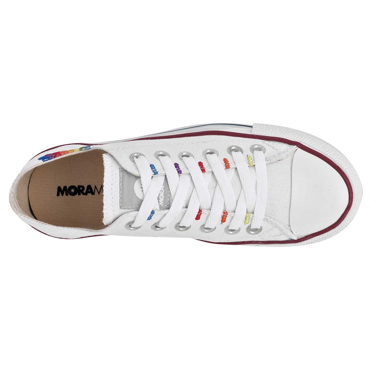 Tenis con cordones Exterior Textil Color Blanco Para Mujer De Moramora