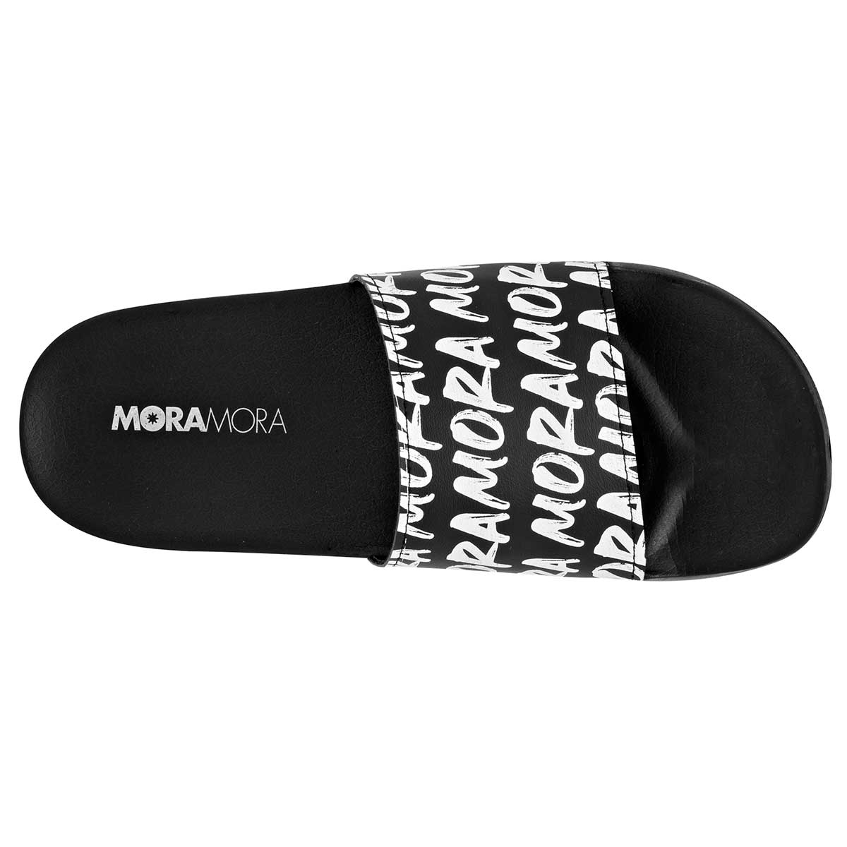 Sandalias de piso Exterior Sintético Color Negro Con Blanco Para Mujer De Moramora