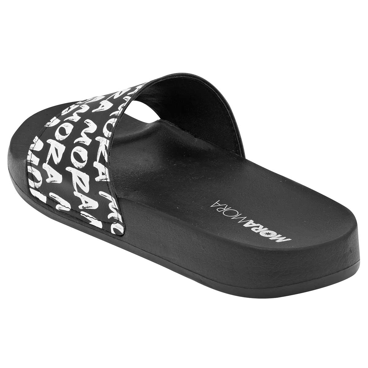 Sandalias de piso Exterior Sintético Color Negro Con Blanco Para Mujer De Moramora