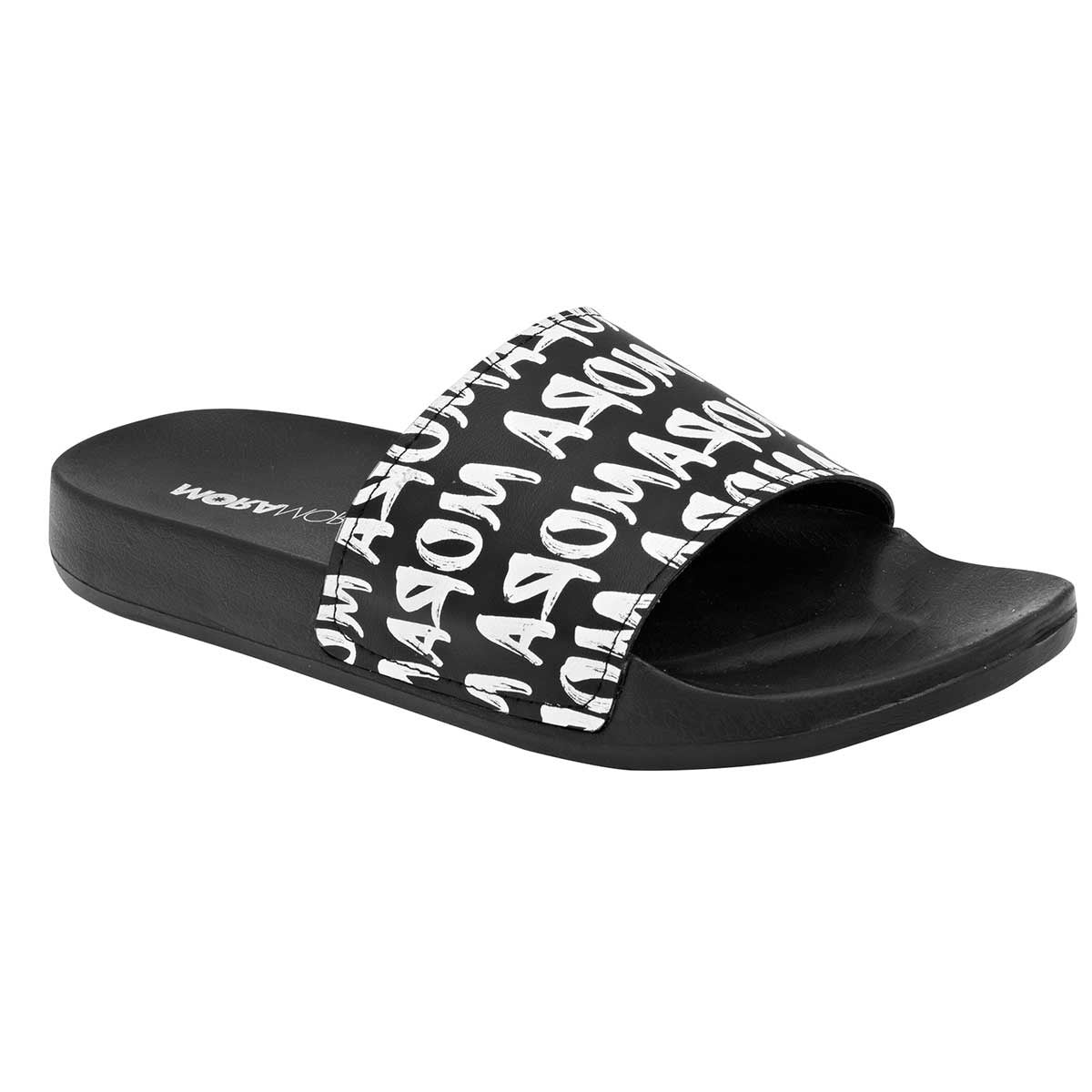 Sandalias de piso Exterior Sintético Color Negro Con Blanco Para Mujer De Moramora