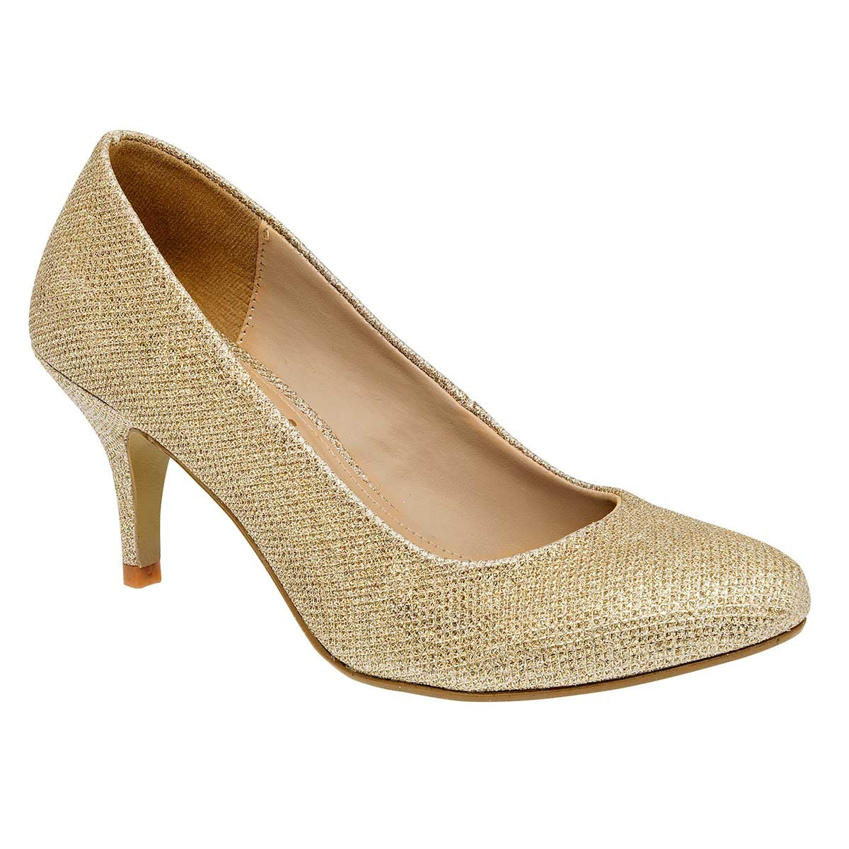 Zapatillas Exterior Piel sintética Color Oro Para Mujer De Damita