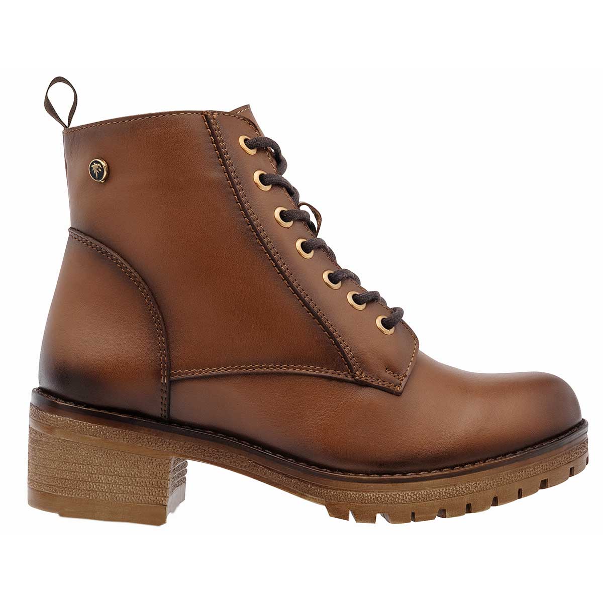 Botas casuales Exterior Piel Color Camel Para Mujer De Verde Tabaco