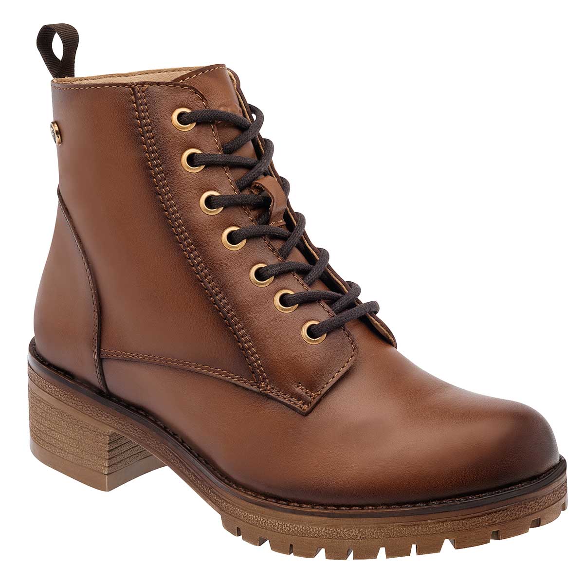 Botas casuales Exterior Piel Color Camel Para Mujer De Verde Tabaco